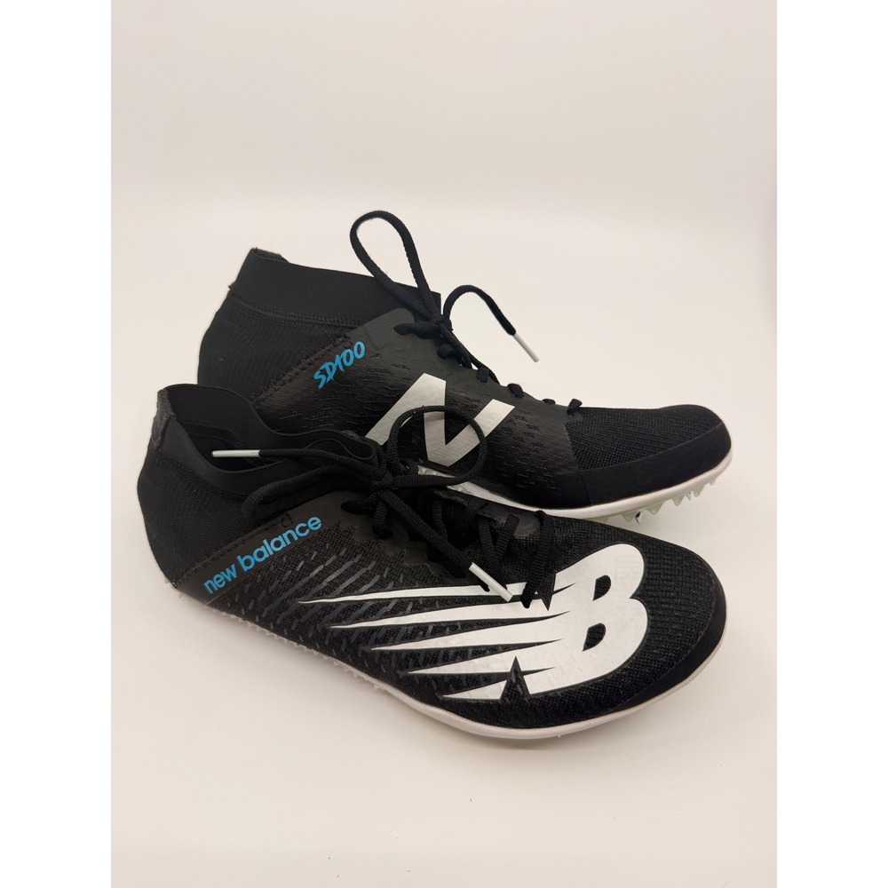 New Balance SD100 v3 WSD100B3 Womens Track Sprint Spikes Black White Blue Size 7
